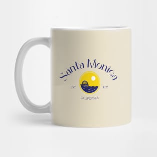 Santa Monica City California Beach Pier Print Mug